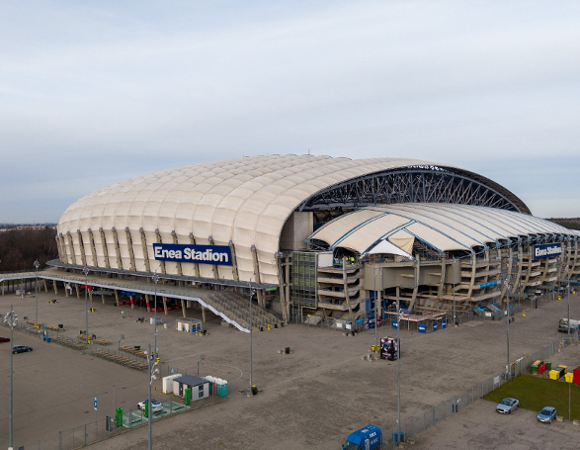 Widok na stadion przy ul. Bułgarskiej
