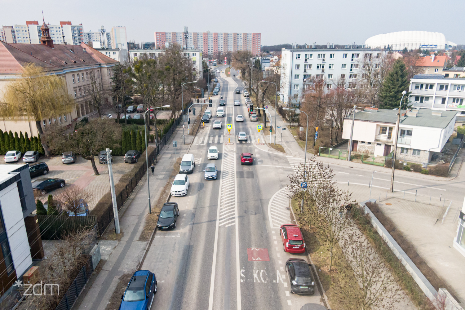 Widok z lotu ptaka na ul. Taczanowskiego