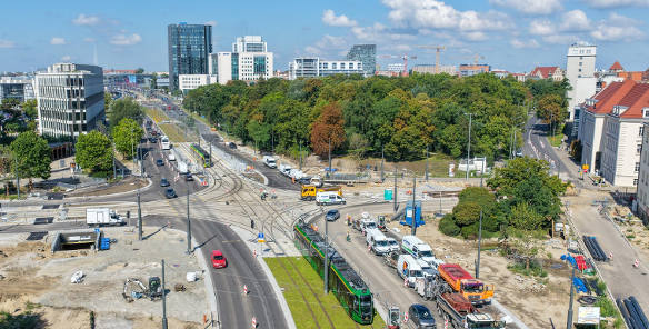Wyremontowane torowisko na ul. Królowej Jadwigi podczas jazd próbnych