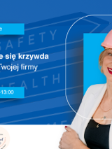 Szkolenie stacjonarne "Zanim komuś stanie się krzywda - Skuteczne BHP dla Twojej firmy", 26 listopada 2025, godz. 10:00-13:00. Na plakacie Joanna Żurkiewicz w różowym kasku, obok logotyp Poznań Biznes Partner.