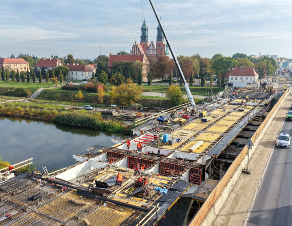 Zdjęcia z budowy północnej części Mostu Chrobrego