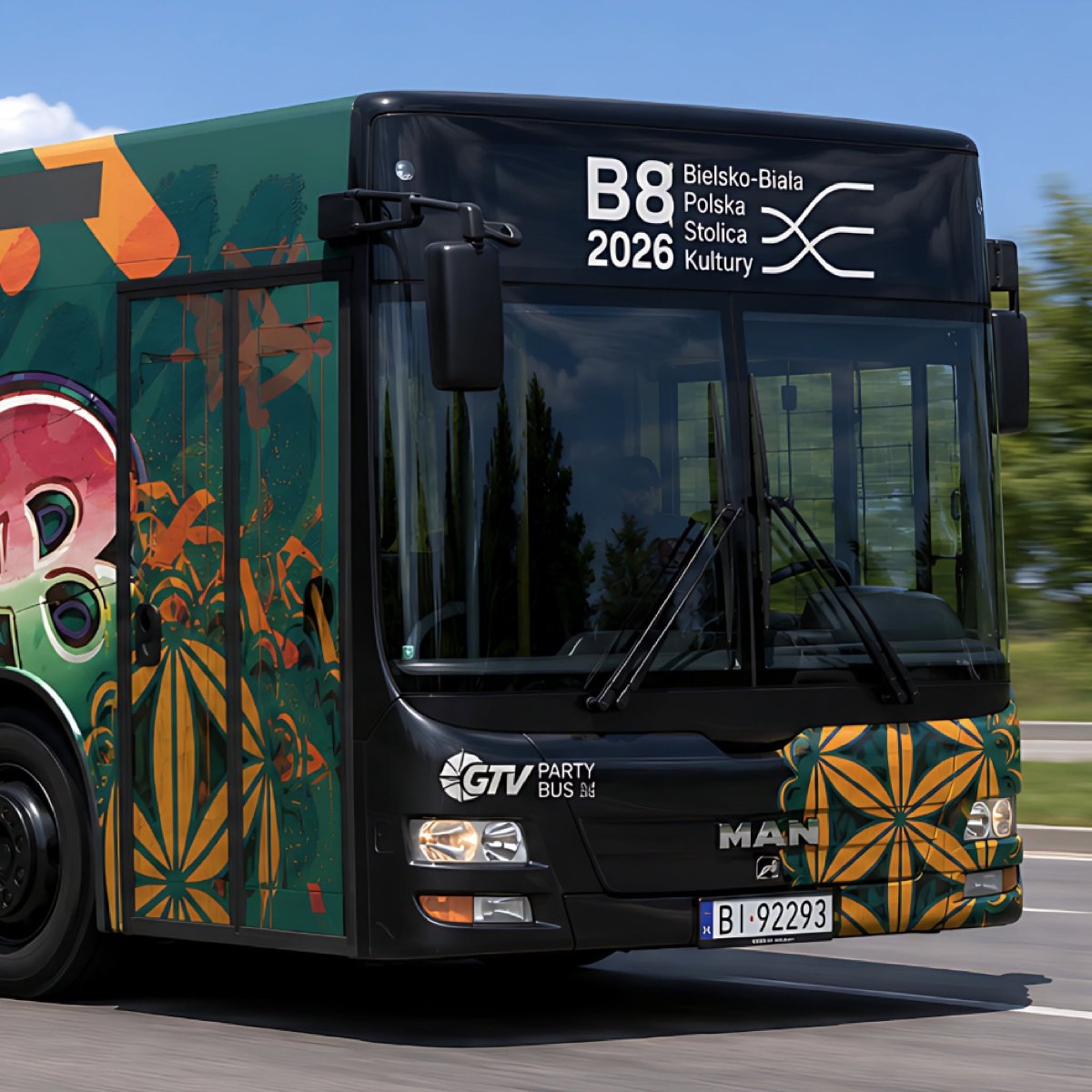 zdjęcie kolorowego autobusu