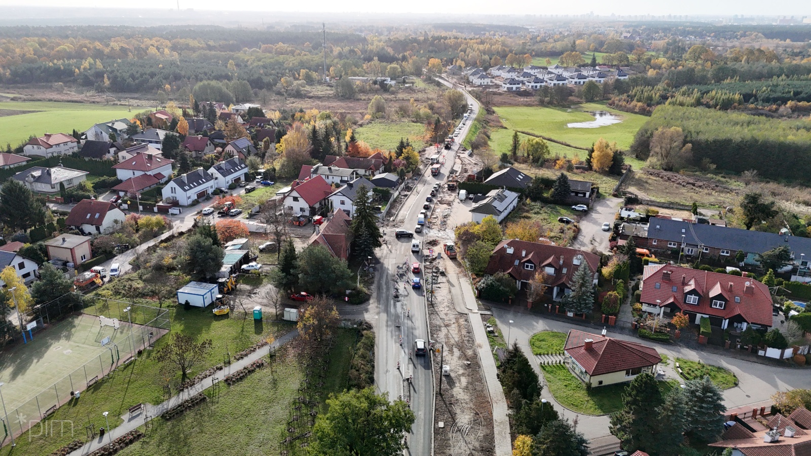 Zdjęcie pokazujące aktualny stan prac na skrzyżowaniu