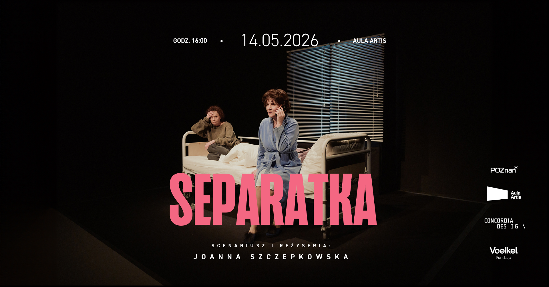 Zdjęcie przedstawia ujęcie ze sztuki "Separatka" oraz informacje z nim związane.