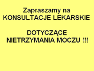 Konsultacje lekarskie dla osób cierpących na nietrzymanie moczu (NTM)
