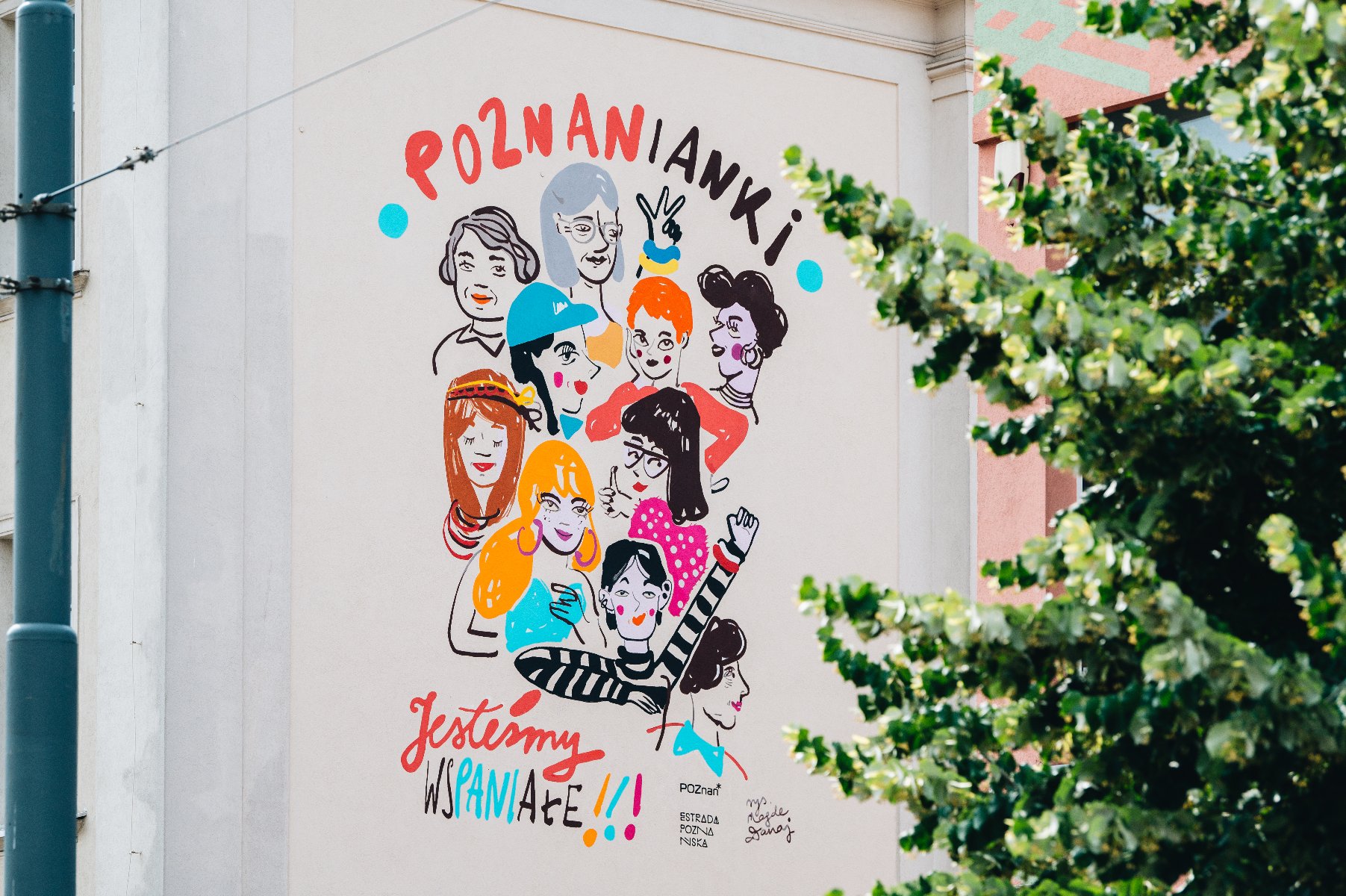 Mural Poznanianki na Jeżycach - rysunek Magdy Danaj