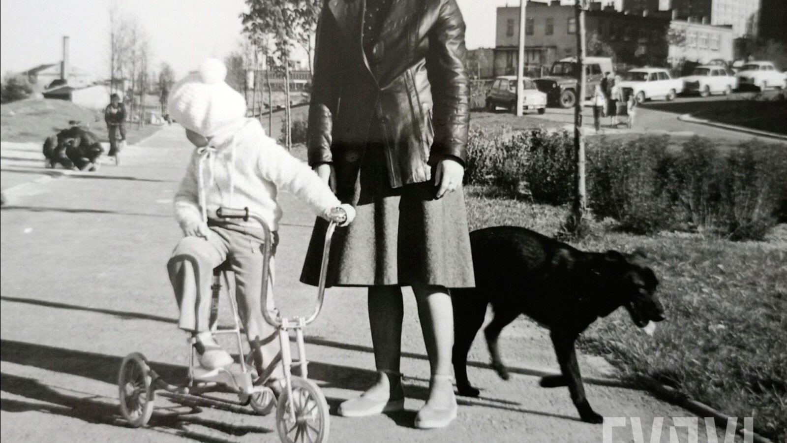 Ścieżka spacerowa w Parku Jurija Gagarina na Winogradach (lata 70/80) - fot. Monika Bijpost/cyryl.poznan.pl