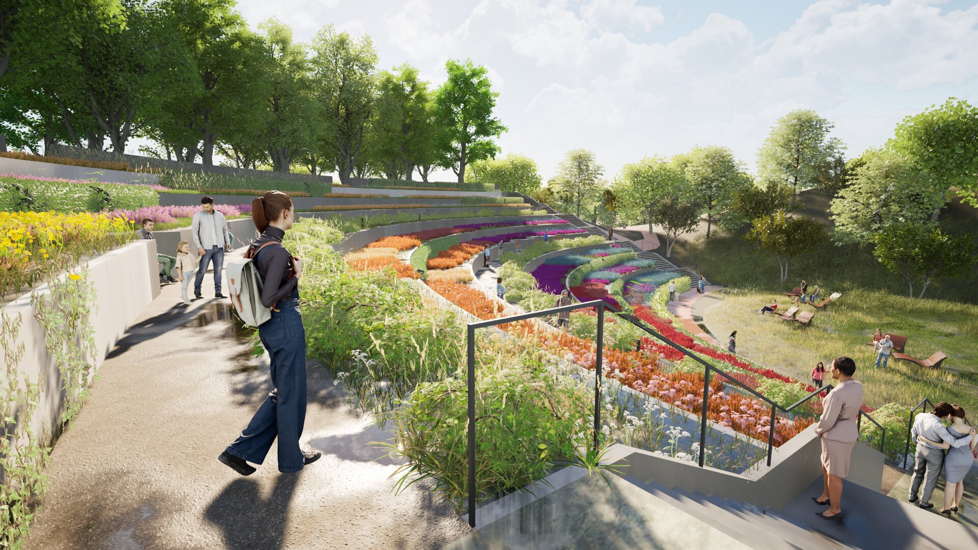 Poglądowa wizualizacja ogrodu miododajnego na Cytadeli