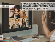 Poznańska Rada Działalności Pożytku Publicznego, 29 stycznia 2024 r., online