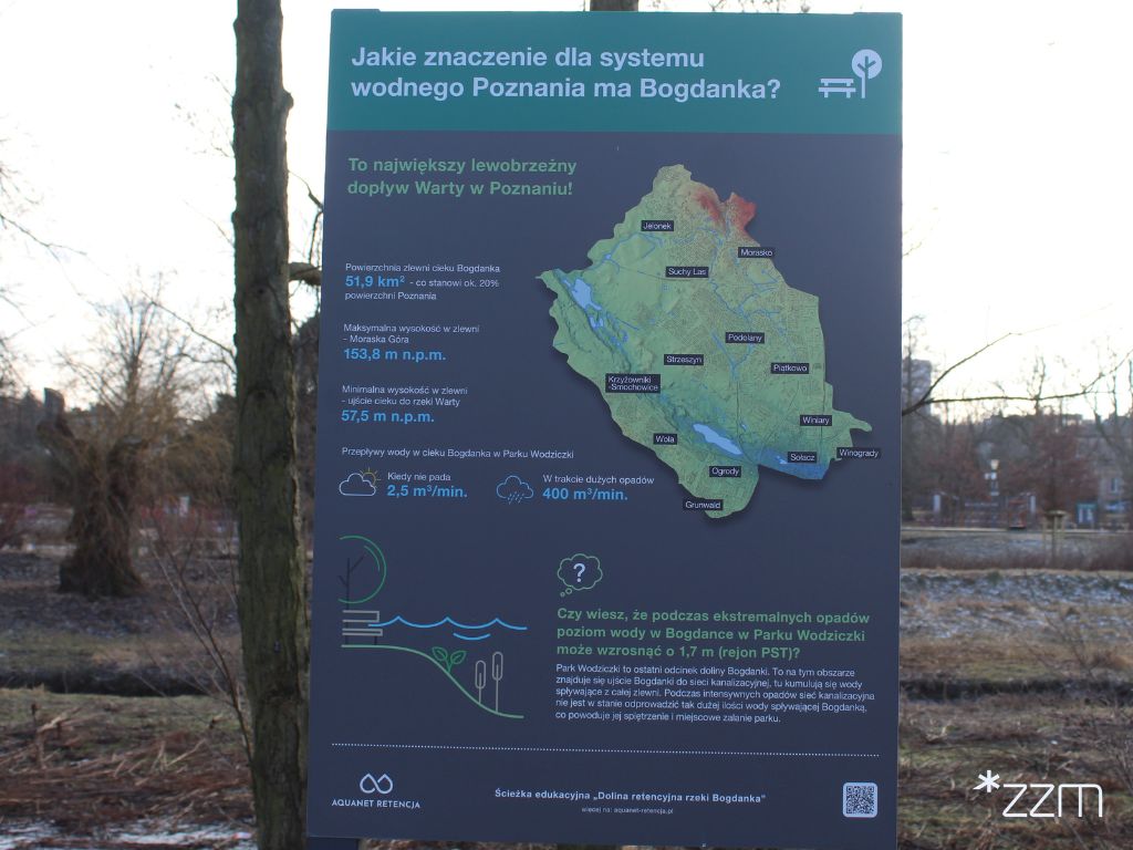 ścieżka edukacyjna w Parku Wodziczki - tablica informacyjna