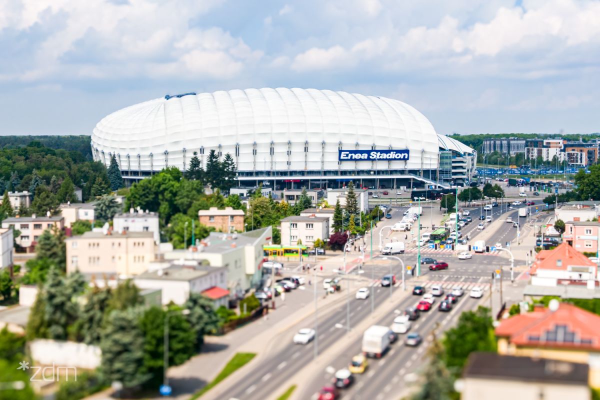 Widok na stadion i okoliczne ulice
