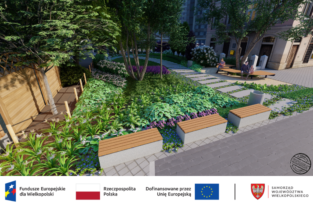 Wizualizacja parku kieszonkowego przy ul. Mickiewicza