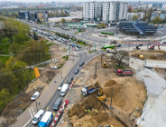 Wraca przejazd przez tarczę ronda Rataje w rejonie ul. Jana Pawła II