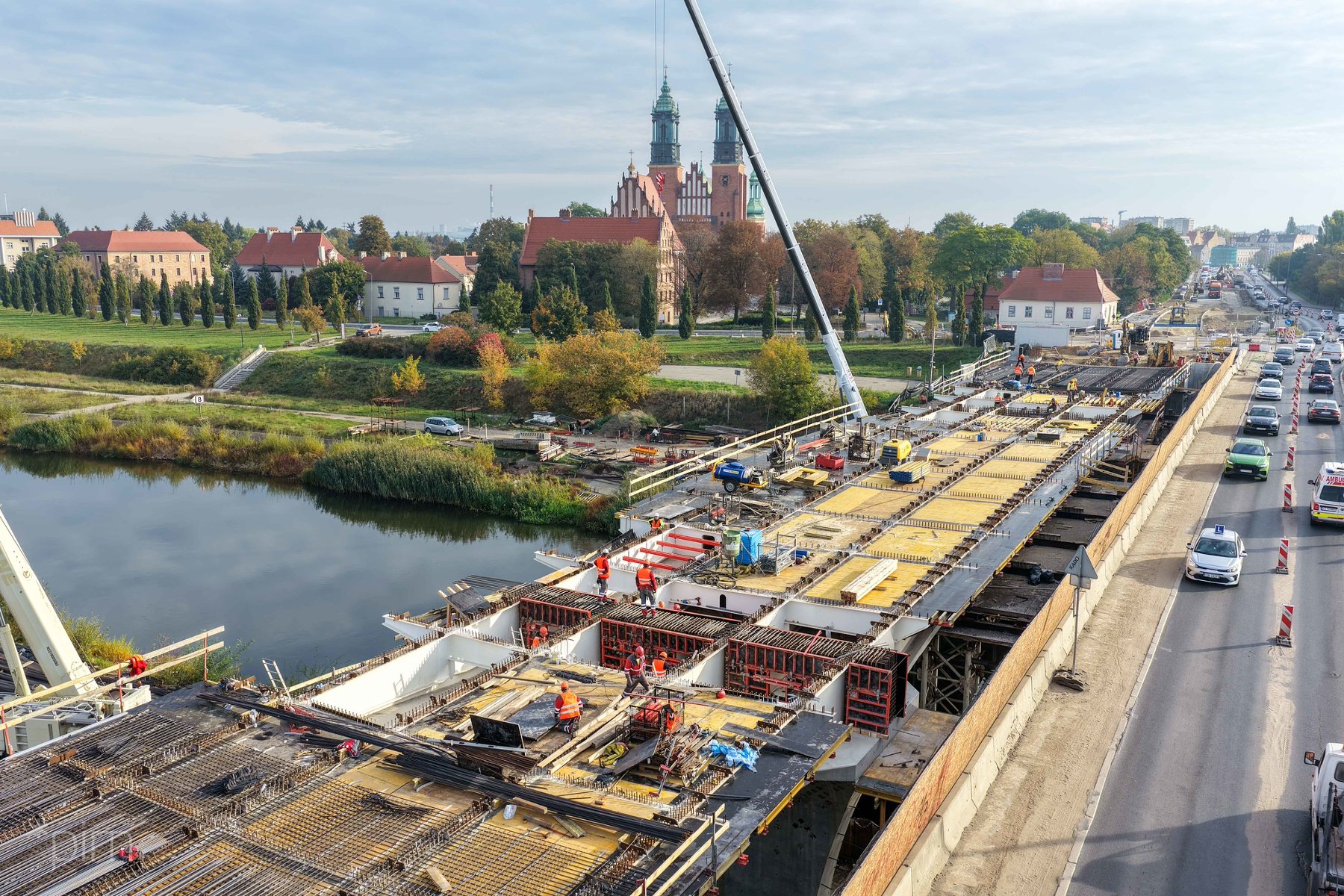 Zdjęcia z budowy północnej części Mostu Chrobrego