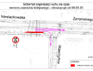 Zmiana organizacji ruchu pod wiaduktem na Niestachowskiej